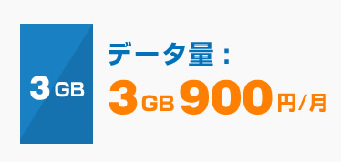 データ量:3GB 900円/月